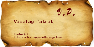 Viszlay Patrik névjegykártya